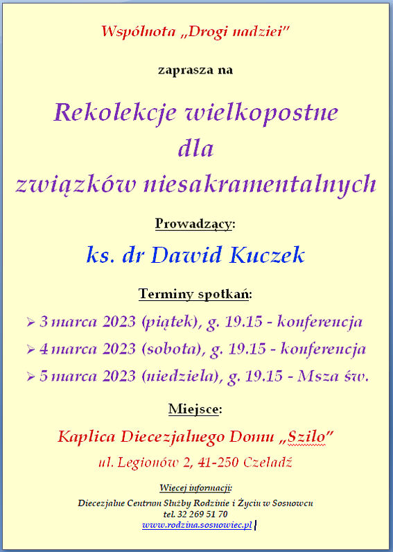 Rekolekcje dla niesakramentalnych
